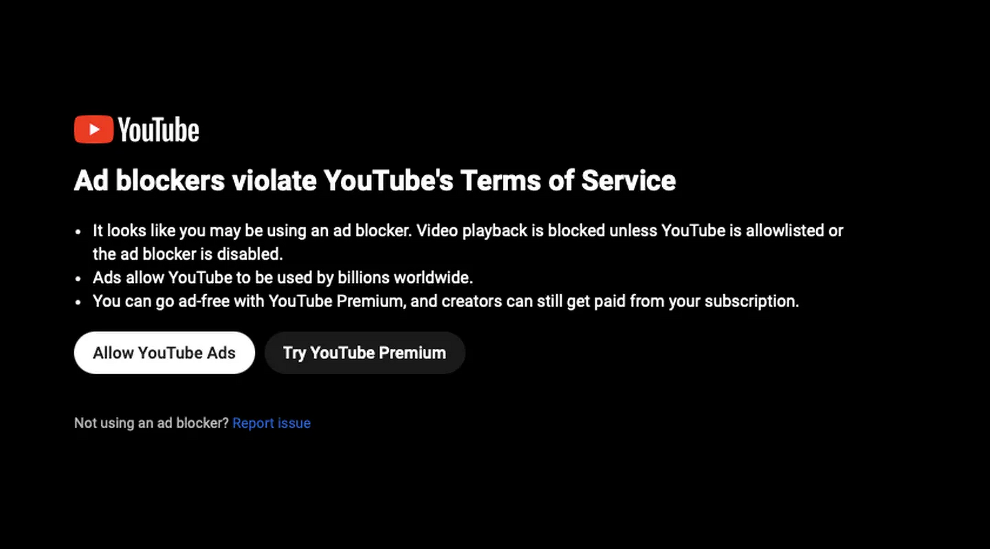 YouTube блокирует видео тем, кто не покупает подписку и не смотрит рекламу  - CNews